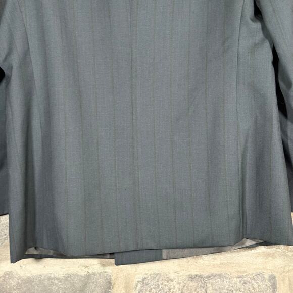 Givenchy Monsieur Double Breasted‎ Blazer Men's XL Gray Striped Jacket Coat Wool - Picture 7 of 16